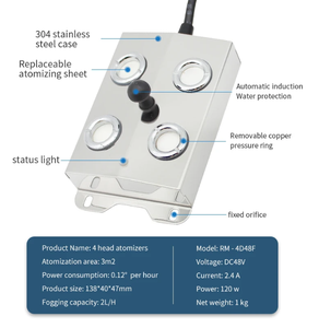 Portable 4-Head Ultrasonic <strong>Fogger</strong> <strong>Mini</strong> Industrial Greenhouse Humidifier Outdoor Household Fogging <strong>Machine</strong> Maker Atomizer - Product Image 4