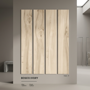 200x1200mm Bosco Ivory Wood Look Porcelain Tile with Punch Surface - Product Image 1