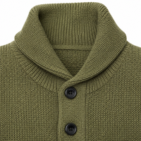 Shilin 2025 Model Baru Mantel Pria Inggris Model Reguler Berkerah Tunggal Berbahan Fleece dengan Kain Wol Kerah V-neck Bernapas