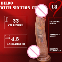 Künstlicher Brauner Flüssig-Silikon-Dildo Realistischer Penis Sexspielzeug für Frauen Lebensechter Ferngesteuerter Stoß-Silikon-Dildo Vibrator
