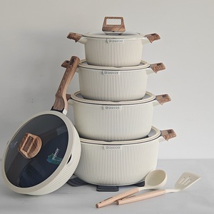 Donnor 15-Piece <b>Cookware</b> <b>Set</b> Pink Non-Stick Aluminum Pots With Utensils For Open Flame Cooking - Product Image 2