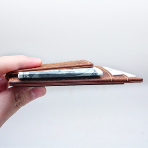 High Quality Full Grain Crazy Horse Leather Minimalist <b>Wallet</b> Men Card <b>Holder</b> Leather Money Clip - Product Image 6