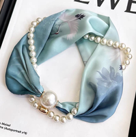 Nouveau chandail mince de perle d'acier inoxydable de couleur solide de conception coréenne collier à boucle magnétique à la mode d'écharpe pendentif de perle de diamant
