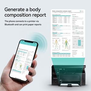 Analizador de composición corporal digital Pantalla LCD Escalas de grasa corporal de calorías <span class=keywords><strong>Báscula</strong></span> muscular de <span class=keywords><strong>bioimpedancia</strong></span> IMC para uso en el baño Vidrio - Product Image 4