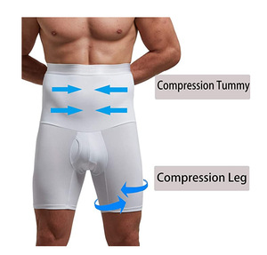 पुरुषों शरीर शेपर कमर ट्रेनर स्लिमिंग शॉर्ट्स उच्च कमर Shapewear मॉडलिंग जाँघिया बॉक्सर कच्छा खिंचाव अंडरवियर - Product Image 2