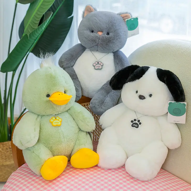 SongshanToys perro de pelúcia macio personalizado anime plushies coelho pato urso pelúcia cão gato bicho de pelúcia brinquedos