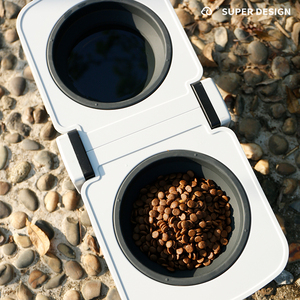 Silikon katlama kapatılabilir çanaklar ile yükseltilmiş köpek maması kaseleri ayarlanabilir yükseltilmiş köpek kase standı - Product Image 5