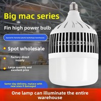 Ampoule LED LangChi haute puissance à alimentation CA, culot E27, en aluminium, dissipation thermique verticale, pour entrepôt, usine, atelier