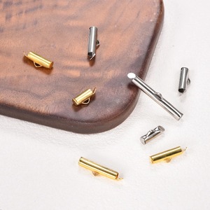 10 pièces Embouts de finition en acier inoxydable, Connecteurs coulissants pour tubes, Boucles, Perles de sertissage, Fermoirs de chaîne pour la fabrication de bijoux et de bracelets DIY - Product Image 1