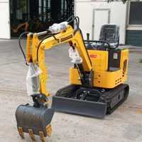 Mini-excavatrice sur chenilles de 0,8 tonne, ultra-compacte, petite pelle pour travaux de jardinage et d'intérieur