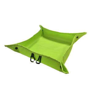 Panier de rangement pliable imperméable rectangulaire vert pour le camping en plein air, panier pliable portable avec crochets pour les voyages - Product Image 1