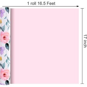 Pink Flowers <b>Wrapping</b> <b>Paper</b> 17 Inch X 16.5 Feet Double Side Eco Friendly Gift Craft Packaging - Product Image 4