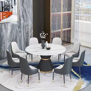 Rock Table Light Luxury Modern Simple Circular Rotating Table Chair Multi-size Multi-functional Round Dining Table Dining Room