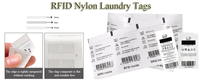 Étiquette de vêtement RFID UHF en nylon imprimable sur mesure, étiquette cousue pour vêtements industriels, hôpitaux, draps, linge de maison