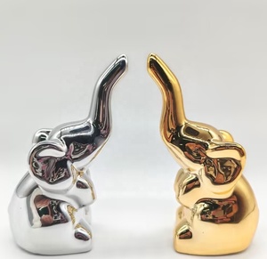 Adornos Decorativos Fengshui, Artículos para <span class=keywords><strong>el</strong></span> Hogar, Adornos de Animales de Cerámica Ecológicos, Adorno de <span class=keywords><strong>Zorro</strong></span> de Porcelana Blanca Dorada, Regalo Original - Product Image 3