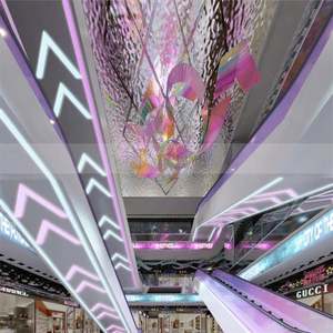 LL44 Customizable 304 316 Stainless Steel Water Wave Ceiling <b>Sheet</b> PVD Coated Hammered Ripple Panel for Commercial Building - Product Image 6