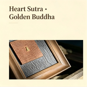 Arte de Incienso Cuadrado Hecho a Mano de 6 Pulgadas - Diseño de Sutra <span class=keywords><strong>del</strong></span> Corazón y <span class=keywords><strong>Buda</strong></span> Dorado, Adorno Espiritual Zen para el Hogar de 8 cm - Product Image 2