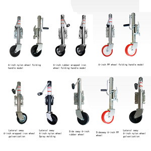 1200lbs boulonné bateau Marine 6 "supports de <span class=keywords><strong>roue</strong></span> en acier <span class=keywords><strong>manivelle</strong></span> remorque cric pivotant <span class=keywords><strong>roue</strong></span> <span class=keywords><strong>jockey</strong></span> pour Yacht RV remorques accessoires - Product Image 2