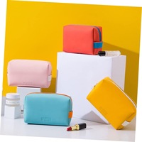 Sac de rangement cosmétique imperméable couleur macaron pastel - Grande capacité, organiseur cosmétique en PU pour femmes, voyage et cadeau