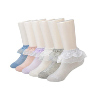 Chaussettes de princesse en dentelle pour filles, 1 pièce, manchette à volants, chaussettes pour enfants, courtes antidérapantes