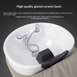 Beauty Salon Shampoo Bed Hair Washing <b>Chair</b> with Colorful Lights Massage Function Water Outlet for Barber Shop Hair Spa - Product Image 4