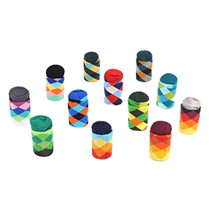 Chaussettes pour hommes en jacquard argyle coloré, chaussettes en coton vintage britanniques décontractées pour affaires, chaussettes habillées formelles pour hommes, chaussettes personnalisées - Product Image 5