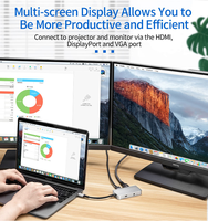 Hub USB-C 8-en-1 - 0307 - Connecte projecteur, moniteur, téléviseur, etc.