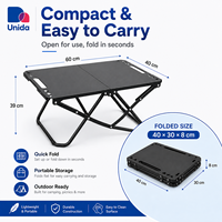 Table de camping pliable pour l'extérieur avec rangement compact et support stable pour pique-nique, pêche et voyage