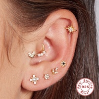 Nouveauté Gaby, bijoux en argent sterling 925, design floral, anneau de lèvre, boucles d'oreilles hélice, bijoux fins, bijoux de piercing