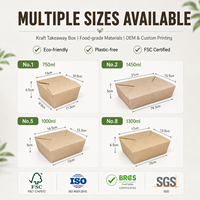 Caja de Embalaje Biodegradable y Sostenible para Alimentos, Resistente, Ecológica, Portátil, No Tóxica e Impermeable, Ideal para Ensaladas