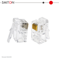 Connecteur de ligne téléphonique RJ45 RJ11 RJ9 RJ10 4P2C 4P4C avec contact en cuivre et boîtier en PC