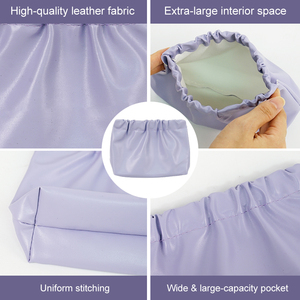 Sac de toilette en PU écologique grande capacité, logo personnalisable, sac à maquillage coloré pour femmes - Product Image 5