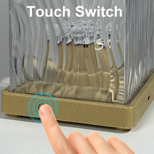 Lámpara de Mesa LED Inalámbrica con Control Táctil, Onda de Agua de Cristal Dinámico, Pantalla Acrílica, Proyector RGB Recargable para Estudio y Lectura - Product Image 4