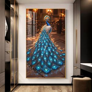 Arte Mural de Estilo Nórdico de Lujo, Moderno con Luz LED, Cristal, Marco Negro, Impresión de Alce, Pintura de Naturaleza Muerta, para Dormitorio, Oficina, Hotel - Product Image 4
