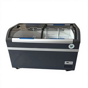 Congélateur commercial en îlot à porte vitrée en alliage d'aluminium, intégré, pour supermarché, vente chaude en usine - Product Image 1