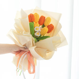 Finished <strong>Handmade</strong> <strong>Knitted</strong> Tulip Artificial <strong>Flower</strong> <strong>Handmade</strong> <strong>Flower</strong> Tulip Bouquet DIY Yarn <strong>Knitted</strong> <strong>Crochet</strong> Bouquet - Product Image 6