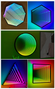 Custom Square Infinity <b>Mirror</b> LED Neon Sign IP65 Glass Body Acrylic <b>Mirror</b> <b>Sheet</b> 3000K 50000 Hours Factory Direct - Product Image 6