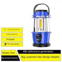 Lampe de camping LED portable à intensité variable avec poignée, longue durée de vie (50 000 heures), technologie COB, étanche IP55, nickel-hydrure métallique