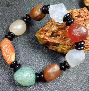 Pulseras de Jade de colores de cristal Retro de estilo étnico, pulsera de ágata Alxa, Gosses Bluff para buena fortuna, suerte y riqueza para mujer - Product Image 5