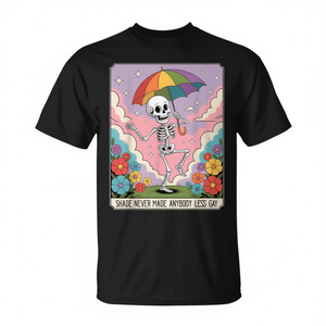 Camiseta Retro con Estampado de Esqueleto y Arcoíris del Orgullo LGBTQ, Unisex, Talla Adulto - Product Image 2