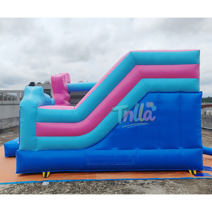 <span class=keywords><strong>Château</strong></span> gonflable Stitch pour enfants, <span class=keywords><strong>château</strong></span> gonflable <span class=keywords><strong>bleu</strong></span> avec toboggan combiné, sauteur en PVC - Product Image 5