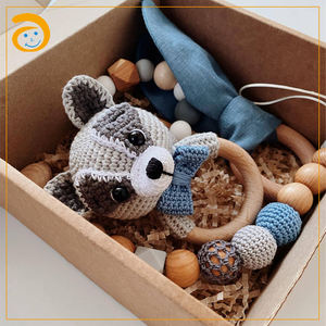 Juguete de madera Montessori para dentición, juguete de ganchillo para bebé, muñeco <span class=keywords><strong>mordedor</strong></span>, juego de regalo para comer, venta al por mayor - Product Image 6