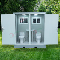 Préfabriqué Conteneur WC Double Toilettes pour Homme et Femme Portable Toilette Camping Extérieur