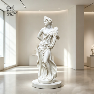 Statue de la Déesse du Blé en Marbre Blanc Poli Sculptée à la Main pour l'Entrée de Manoir de Luxe, Villa, Hall – Œuvre d'Art Décorative - Product Image 1