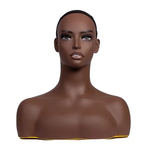 Tête de Mannequin Femme Noire Réaliste avec Épaules pour Présentation de Perruques - Idéale pour le Maquillage et la Mode - Product Image 6