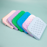 Trousse à crayons en silicone DIY mignonne et colorée avec trou, grande capacité, pour enfants, rangement de fournitures scolaires
