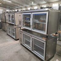 1500 mm length stainless steel double glass doors commercial refrigeration equipment undercounter freezer