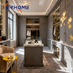 Dressing moderne haut <span class=keywords><strong>de</strong></span> gamme en aluminium avec îlot <span class=keywords><strong>de</strong></span> présentation <span class=keywords><strong>de</strong></span> bijoux, système <span class=keywords><strong>de</strong></span> <span class=keywords><strong>rangement</strong></span> <span class=keywords><strong>de</strong></span> luxe pour chambre à coucher - Product Image 3