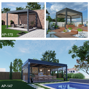 Taille bricolage 2x3m 3x3 4x4 5x5 5x4 4x6 <span class=keywords><strong>6x3</strong></span> m 6x4m Bioclimatica aluminium extérieur Pergola toit motorisé et écrans automatiques - Product Image 2