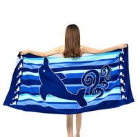 Custom Microfiber Beach Towel on Beach for Company Promotion Quick Dry Sand Free Beach Towels